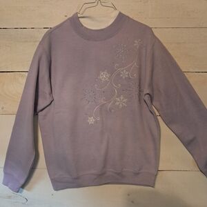 Sawyer Creek Womans Purple Grandma Sweater Winter Snowflake Size Medium